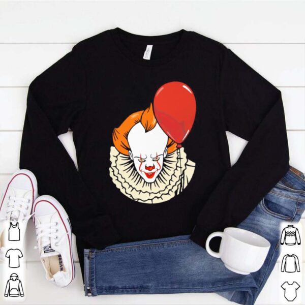 Happy halloween pennywise holding balloon hoodie, sweater, longsleeve, shirt v-neck, t-shirt 1