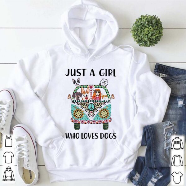 Just A Girl Who Loves Dogs Hippie Peace Car Girl And Dogs hoodie, sweater, longsleeve, shirt v-neck, t-shirt 5