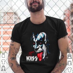 Kiss band face signature shirt