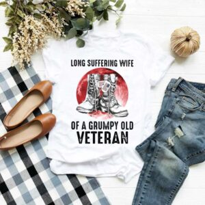 Long Suffering Wife Of A Grumpy Old Veteran Boots Blood Moon hoodie, sweater, longsleeve, shirt v-neck, t-shirt 1