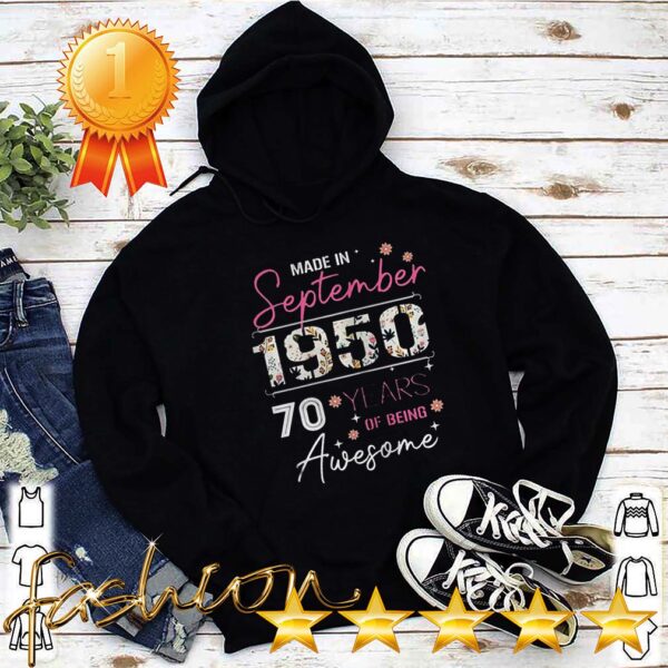 Made In September 1950 70 Years shirt
