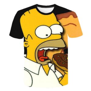 Men T-Shirt Funny Homer Simpson And his Son 3D Printed Shorts Sleeve T-shirt