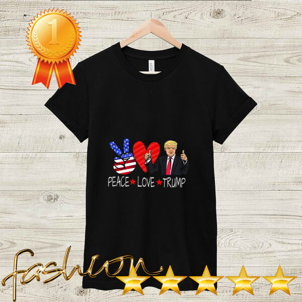 PEACE LOVE TRUMP 2020 Election Peace Sign Heart Conservative Premium T Shirt 2