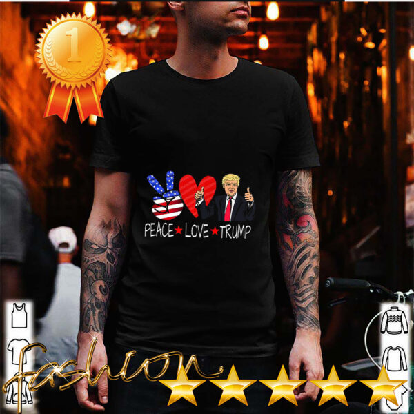 PEACE LOVE TRUMP 2020 Election Peace Sign Heart Conservative Premium T Shirt 6