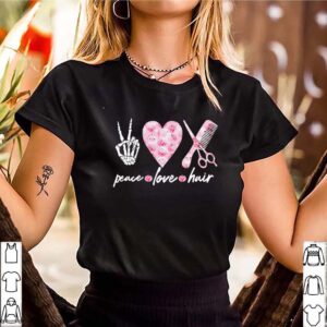 Peace love hair pumpkin pink breast cancer awareness shirt 3 Shirt, hoodie, sweater, long sleeve and tank top