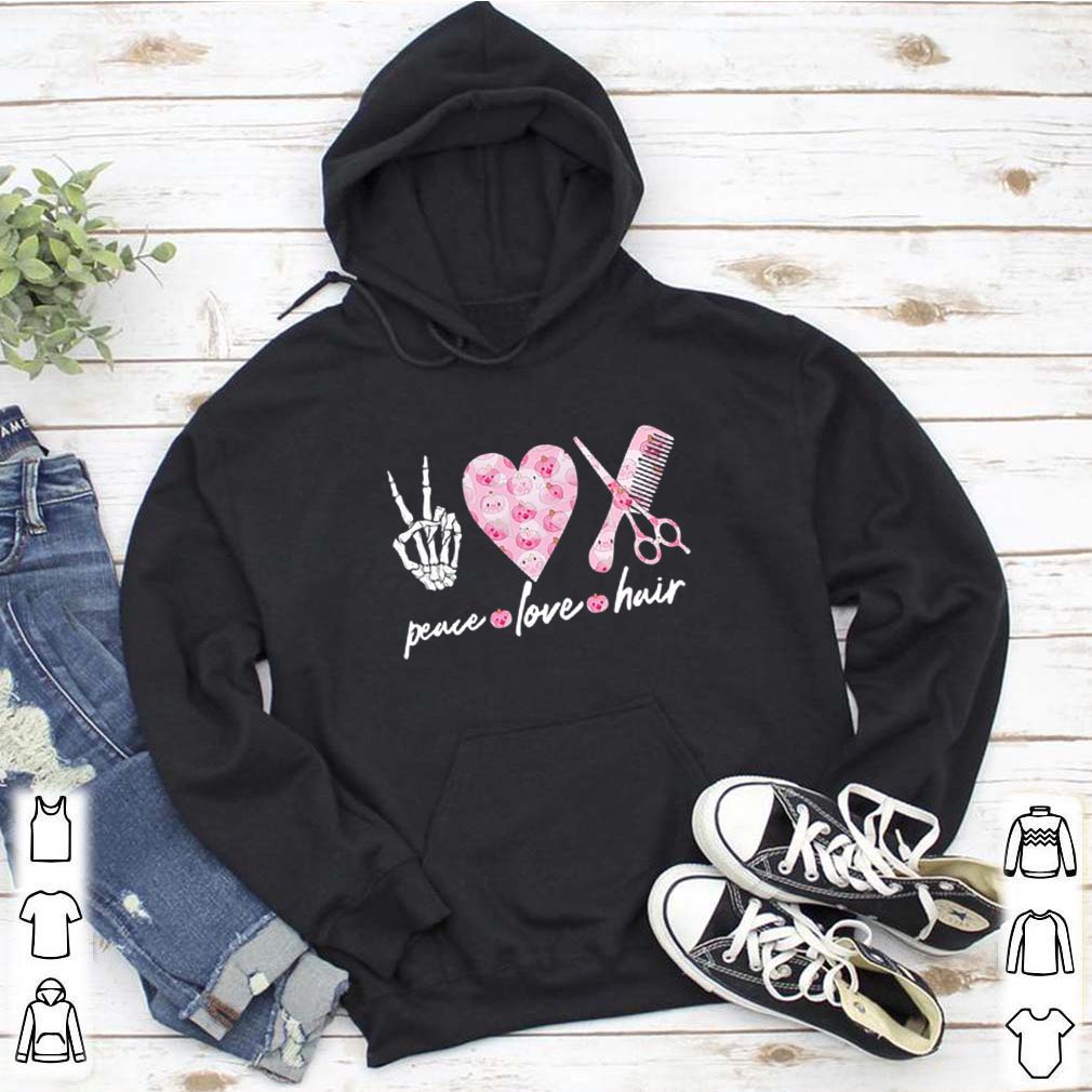 Peace love hair pumpkin pink breast cancer awareness shirt 5