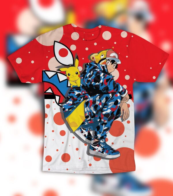 Pokemon Go Pokemon Anniversary Pokemon 20 Ash Pika 3D Shirt