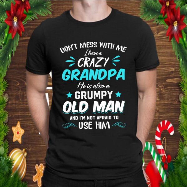 Proud Grandkids Crazy Grandpa Birthday Retro Shirt Papa Dad Graduation Fathers Day T-Shirt