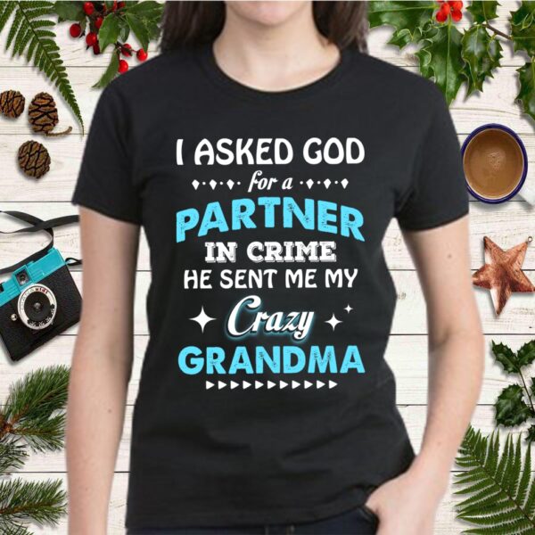 Proud Grandkids Of Crazy Grandma Partners Birthday Shirt Graduation Mothers Day T-Shirt