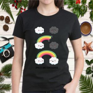 Smiles are Contagious Clouds Rainbow T Shirt 2