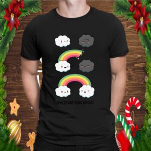 Smiles are Contagious Clouds Rainbow T Shirt