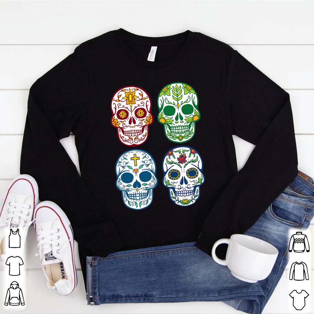 Sugar Skull Color Day Of Dead Dia De Muertos shirt 1