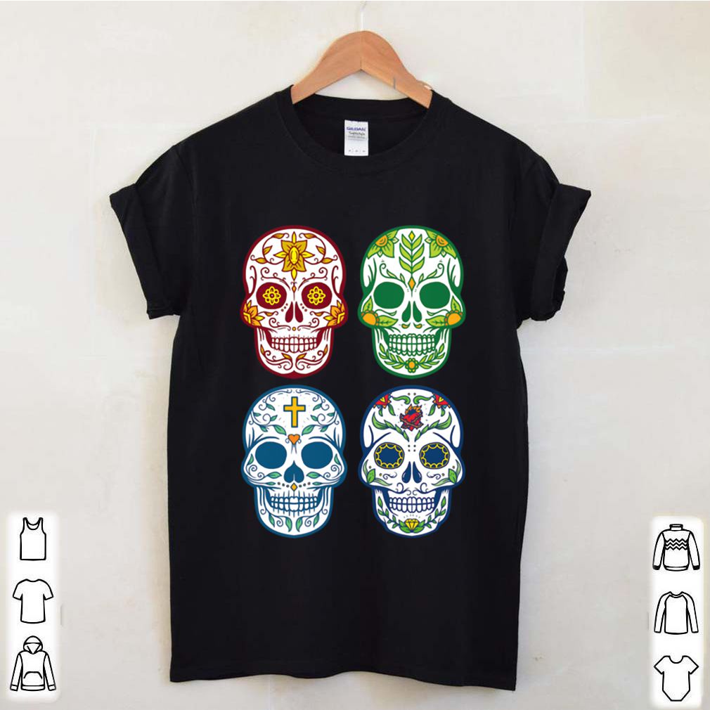 Sugar Skull Color Day Of Dead Dia De Muertos shirt 4