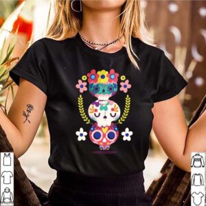 Triple Sugar Skull Colorful Day Of The Dead shirt 3