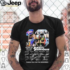 19 years of 2001 2020 Fast and Furious 10 movies signature shirts