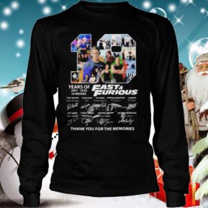 19 years of 2001 2020 Fast and Furious 10 movies signature hoodie, sweater, longsleeve, shirt v-neck, t-shirt 4