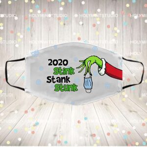 2020 Stink Stank Stunk – Funny Quarantined Christmask Washable Reusable Custom – Printed Cloth Face Mask