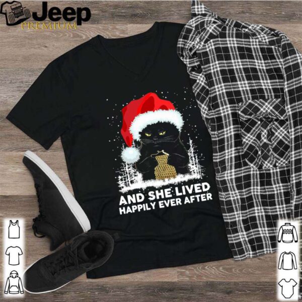 Black Cat And She Lived Happily Ever After Christmas hoodie, sweater, longsleeve, shirt v-neck, t-shirt 2