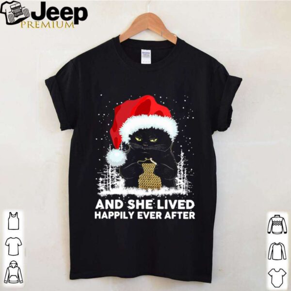 Black Cat And She Lived Happily Ever After Christmas hoodie, sweater, longsleeve, shirt v-neck, t-shirt 4