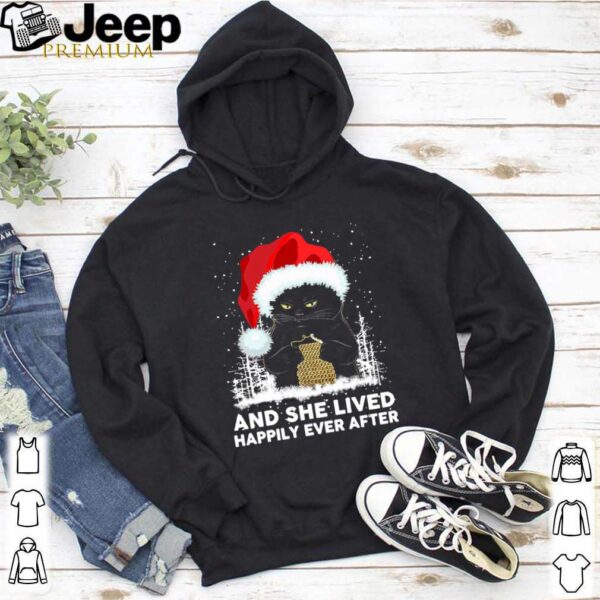 Black Cat And She Lived Happily Ever After Christmas hoodie, sweater, longsleeve, shirt v-neck, t-shirt 5