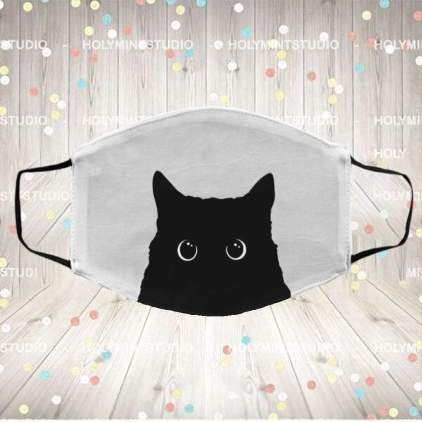 Black Cat Washable Reusable Custom – Printed Cloth Face Mask Cover
