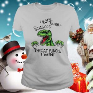 Dinosaur T Rex Rock Paper Scissors Throat Punch I Win hoodie, sweater, longsleeve, shirt v-neck, t-shirt0 2
