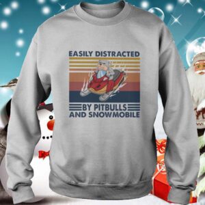 Easily distracted by pitbulls and snowmobile dog vintage hoodie, sweater, longsleeve, shirt v-neck, t-shirt 3