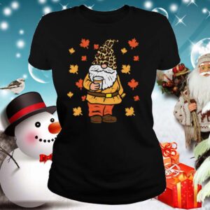 Fall Gnome Coffee Leopard Hat Halloween Thanksgiving Autumn shirt