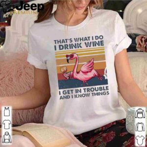 Flamingo That’s What I Do I Drink Wine I Get In Trouble And I Know Things