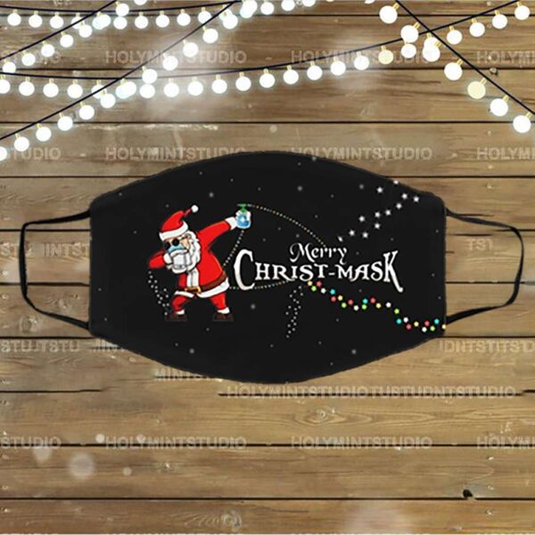 Funny Merry Christ-mask Santa Dabbing Wearing Mask Christmas Washable Reusable Custom Printed Cloth Face Mask Cover