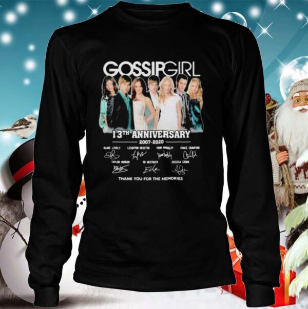 Gossip girl 13th anniversary 2007 2020 thank for the memories signatures hoodie, sweater, longsleeve, shirt v-neck, t-shirt 5