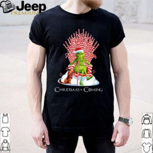 Grinch Is Coming Candy Cane Throne Funny Christmas Parody shirt