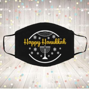 Happy Hanukkah Jewish Holidays 2020 Washable Reusable Custom – Printed Cloth Face Mask Cover