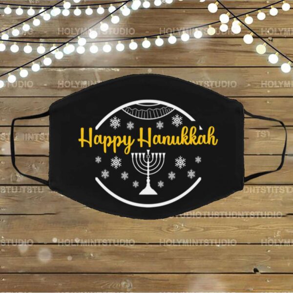 Happy Hanukkah Jewish Holidays 2020 Washable Reusable Custom – Printed Cloth Face Mask Cover