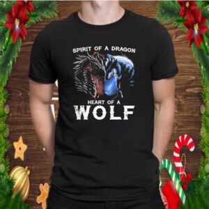 Hot Spirit of a dragon heart of a wolf shirt