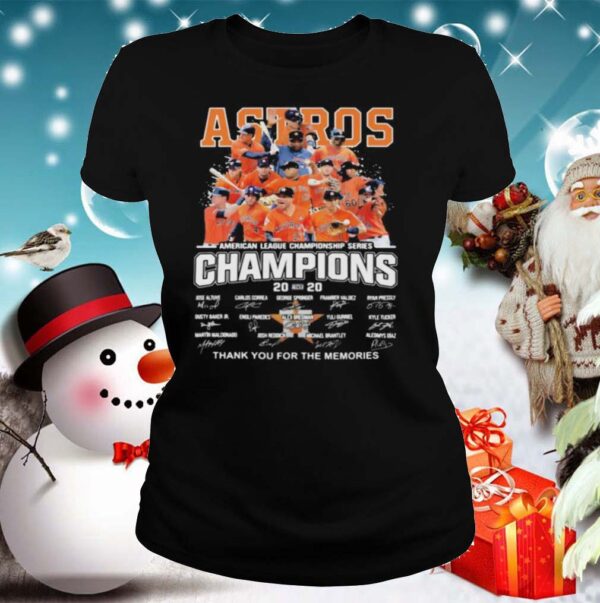 Houston astros american league championship series champions thank you for the memories signatures hoodie, sweater, longsleeve, shirt v-neck, t-shirt 2