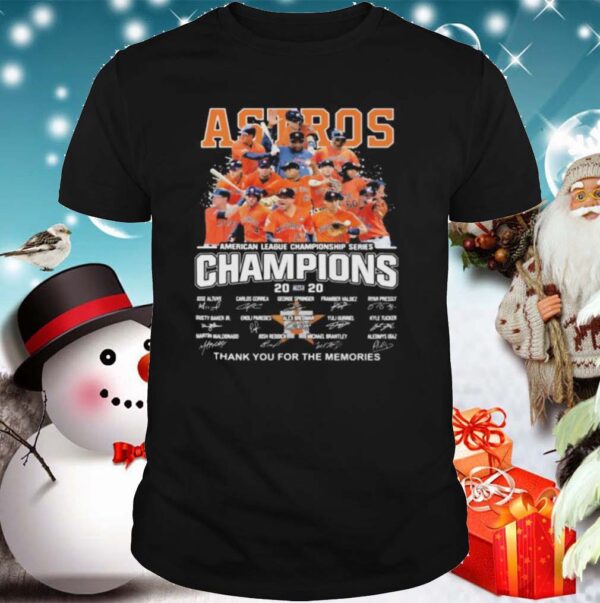 Houston astros american league championship series champions thank you for the memories signatures hoodie, sweater, longsleeve, shirt v-neck, t-shirt