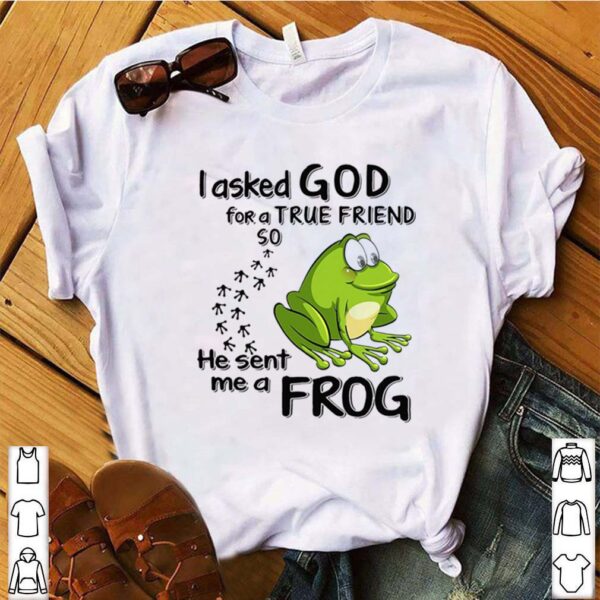 I Asked God For True Friend So He Sent Me A Frog hoodie, sweater, longsleeve, shirt v-neck, t-shirt