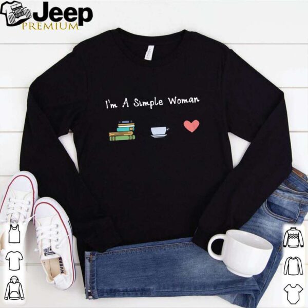 I_m A Simple Woman Book Coffee and Heart hoodie, sweater, longsleeve, shirt v-neck, t-shirt