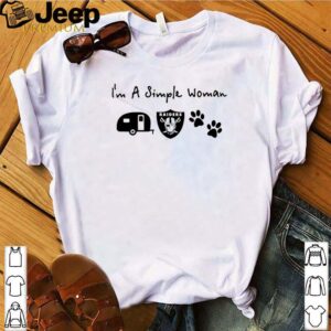 I’m a simple woman I like camping Las Vegas Raiders and paw dog shirt