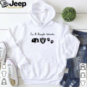 I’m a simple woman I like camping Las Vegas Raiders and paw dog hoodie, sweater, longsleeve, shirt v-neck, t-shirt