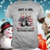 Just a girl who loves her veteran daddy flower american flag hoodie, sweater, longsleeve, shirt v-neck, t-shirt