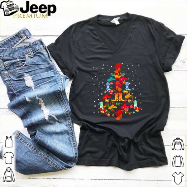 Line boots as Christmas tree hoodie, sweater, longsleeve, shirt v-neck, t-shirt