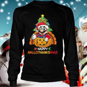 Mario happy hallothanksmas halloween thanksgiving christmas hoodie, sweater, longsleeve, shirt v-neck, t-shirt 4