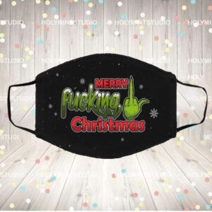 Merry Fucking Christmas Grnch Washable Reusable Custom Printed Cloth Face Mask Cover