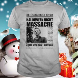 Michael Myers the haddonfield herald Halloween night massacre hoodie, sweater, longsleeve, shirt v-neck, t-shirt 2