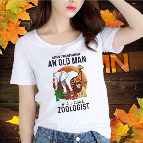 Never underestimate an old man who is also a zoologist sunset hoodie, sweater, longsleeve, shirt v-neck, t-shirt