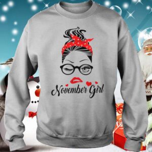 November Girl Face Wink Eyes Lady Face Birthday hoodie, sweater, longsleeve, shirt v-neck, t-shirt 3