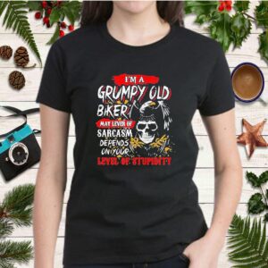 Premium Eagle skull i’m a grumpy old biker may lever of sarcasm depends on you shirt