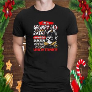 Premium Eagle skull im a grumpy old biker may lever of sarcasm depends on you hoodie, sweater, longsleeve, shirt v-neck, t-shirt 2